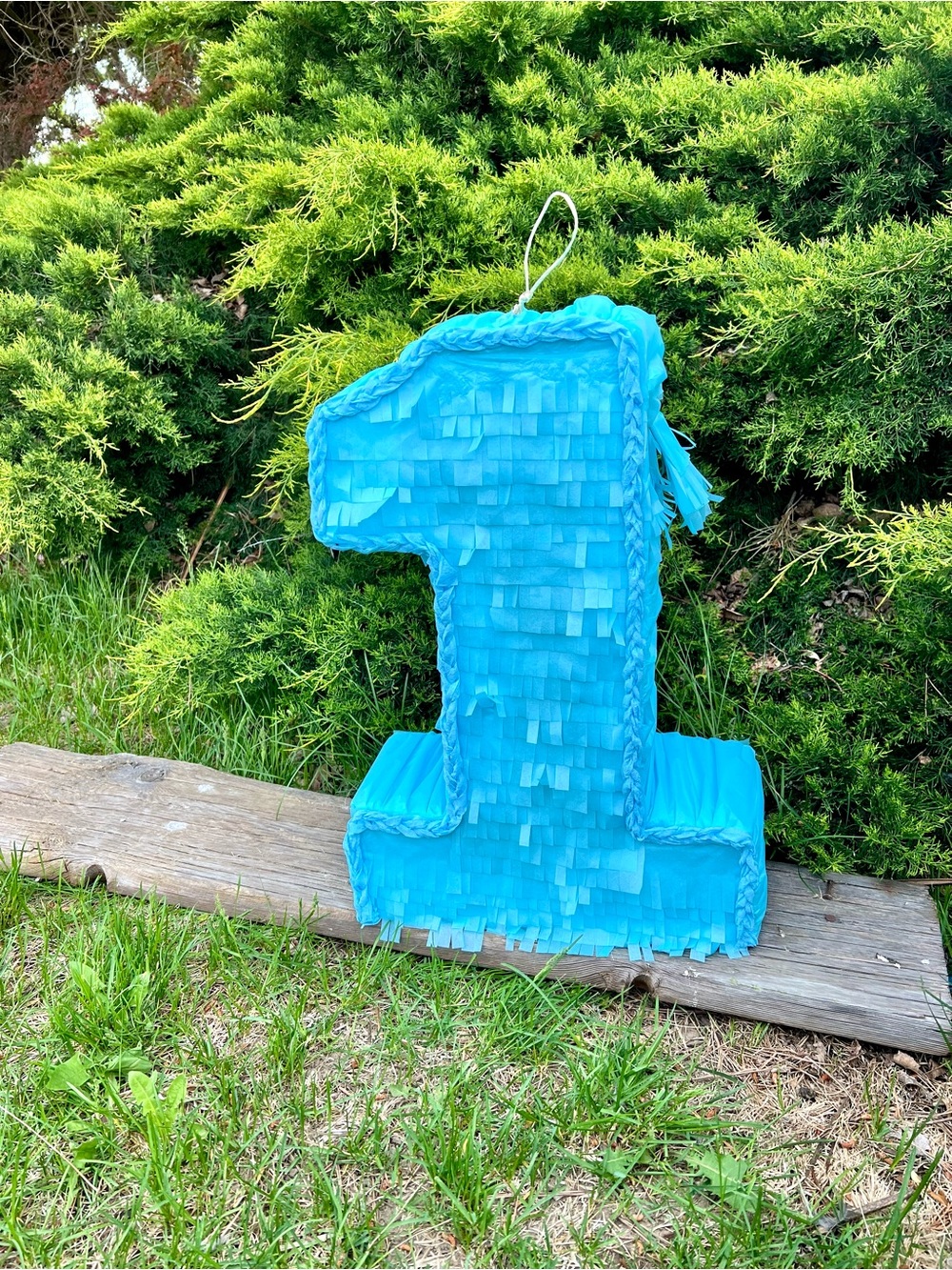 Bright Blue Number 1 Piñata